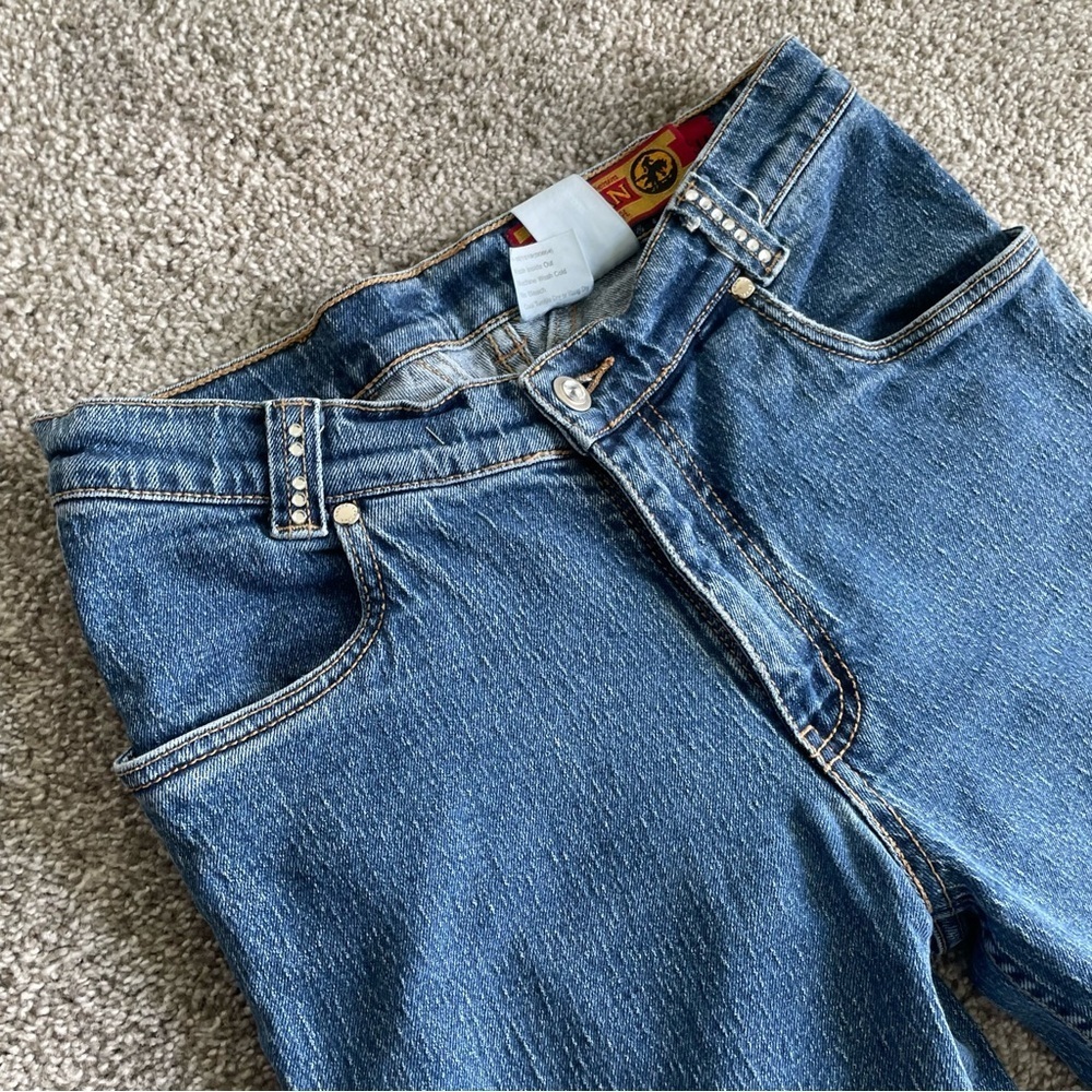 Lawman Jeans Womens Size 5 (27x32) Superior Slim Fit Bare Back Rhinestones Denim - Picture 2 of 14